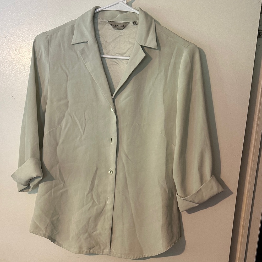 Women's Short Sleeve Blouse - Cream